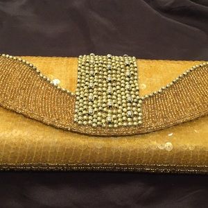 New Gold Beaded/Sequin Evening Bag
